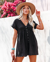 Combinaison boutonnée à poches en coton mélangé Vincent - Noir